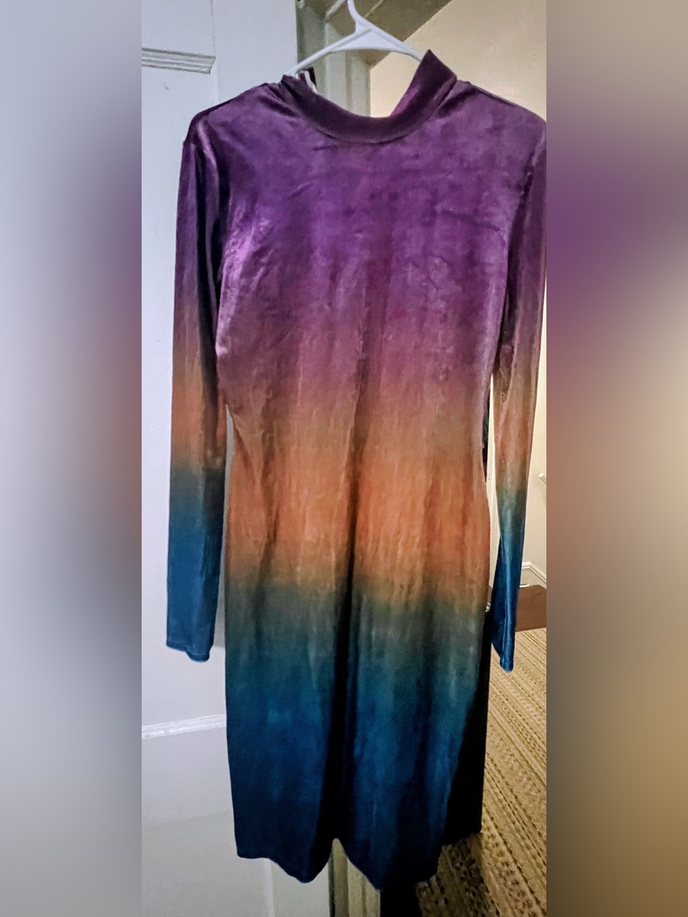 Fashion Nova Purple Velvet Midi Dress